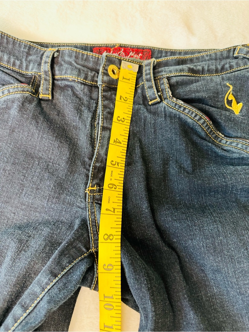 Vintage Y2K Baby Phat Low Rise Jeans in Dark Wash Denim Size 9 - Picture 6 of 11